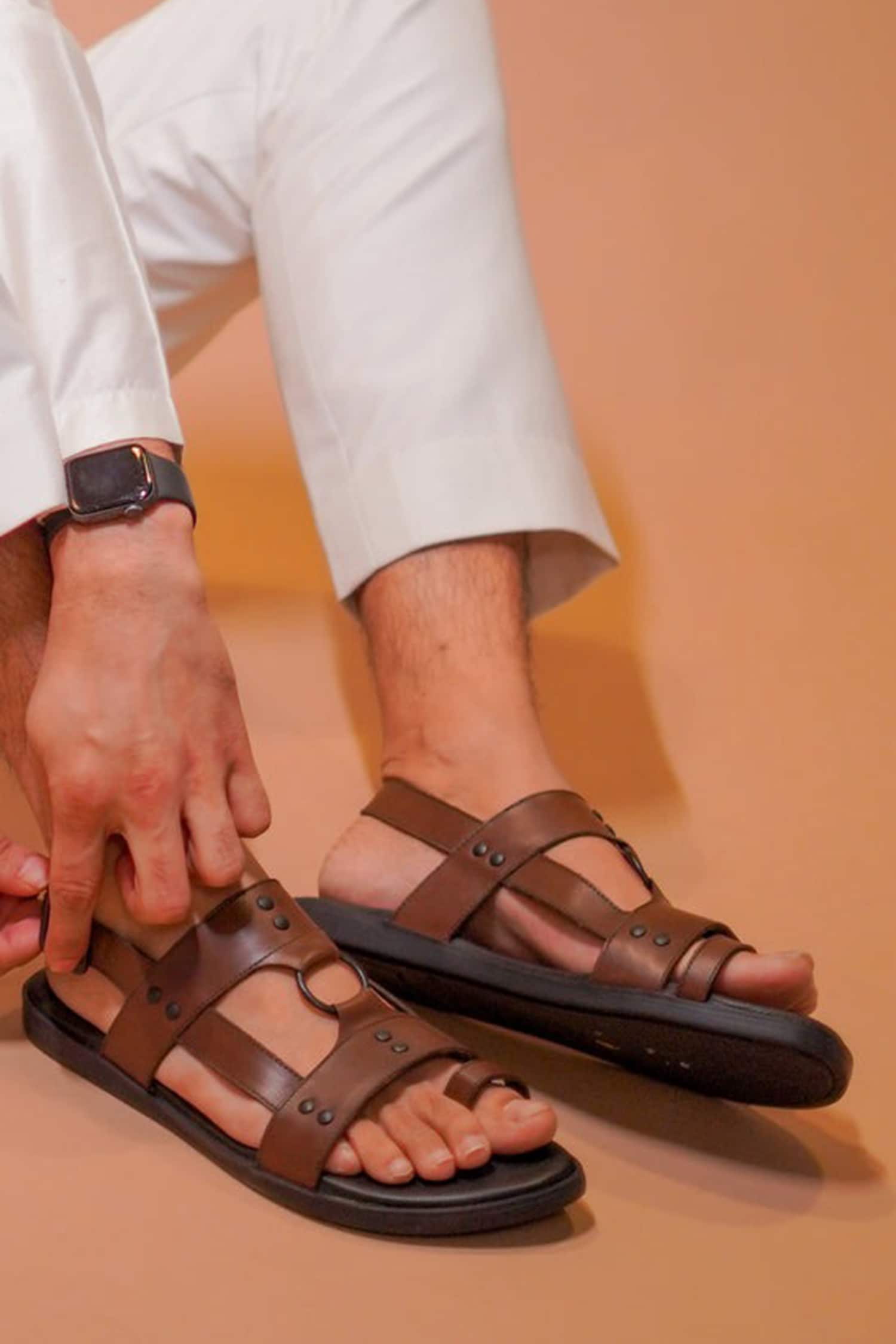Buy Bata Black Sandals For Men online