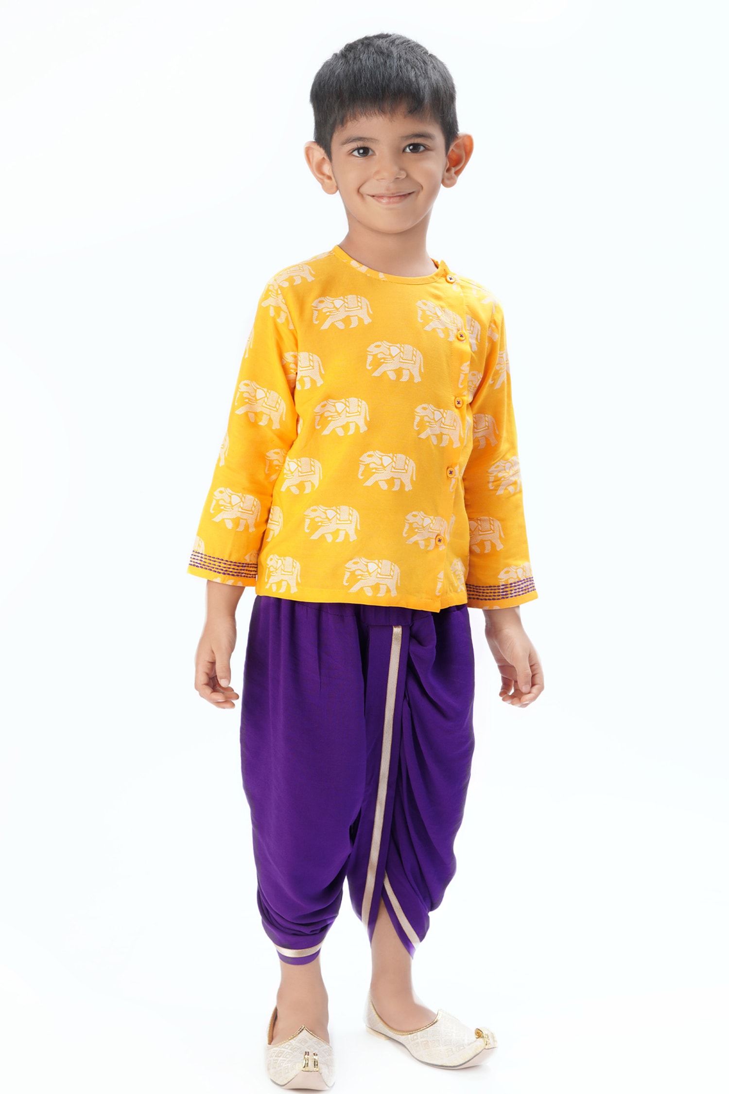 Buy Azule Kurta and Purple Dhoti Pants set of 2 by KHELA KIDS at Ogaan  Online Shopping Site