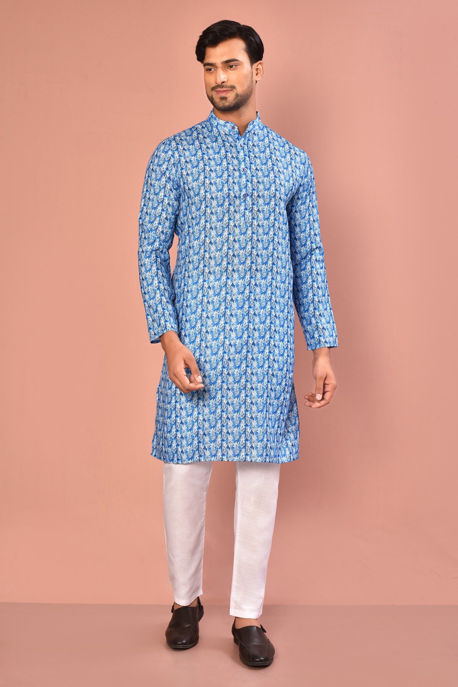 Buy Arihant Rai Sinha Multi Color Cotton Blend Pineapple Print Kurta ...