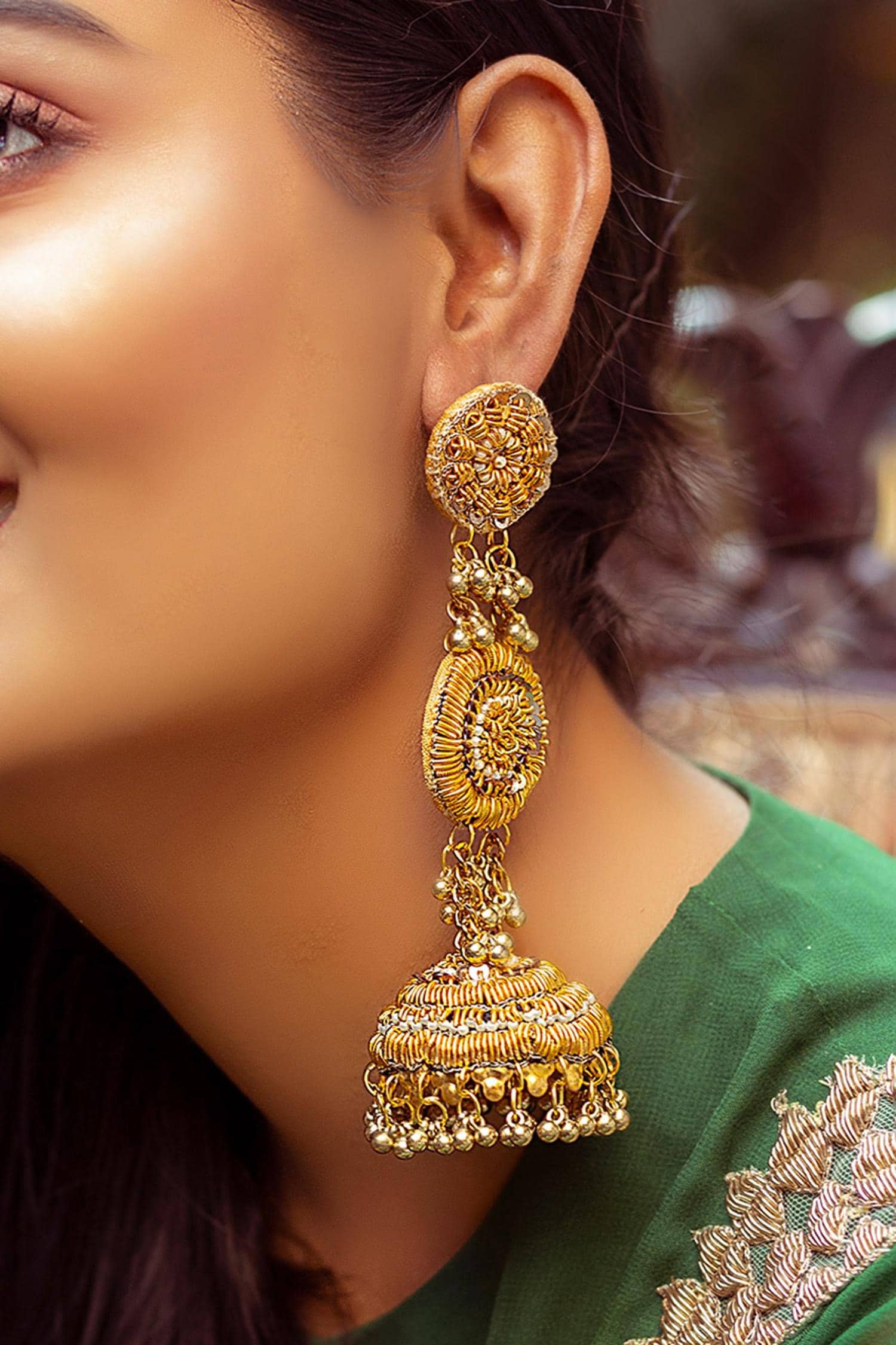 Heavy work Designer Kundan Bridal Earrings