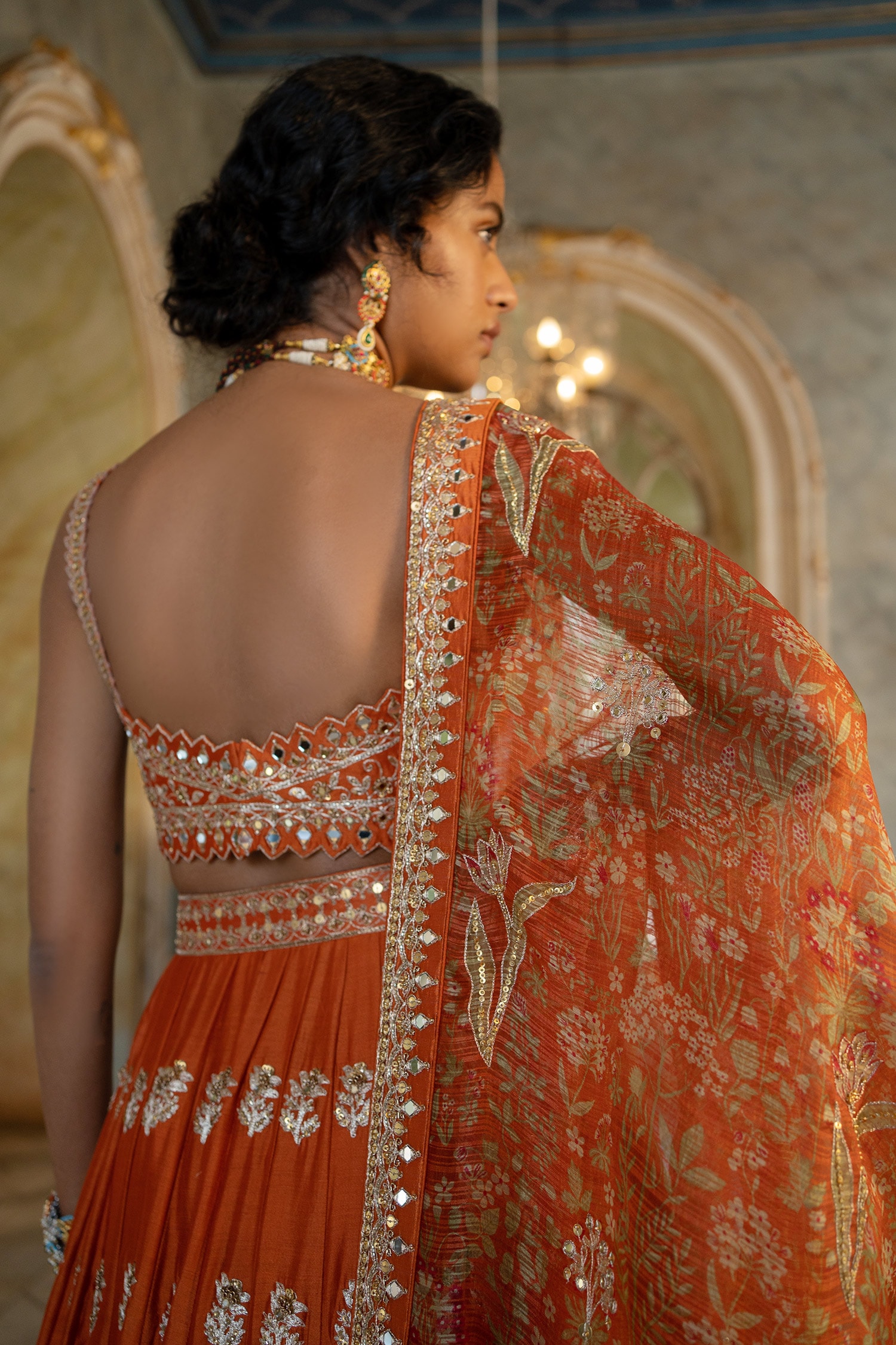 Buy Neel Art Womens Georgette Fabric Lehenga Choli Set - ORANGE With  Dupatta. Online at Best Prices in India - JioMart.
