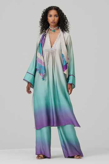 Women V-Neck Pure Cotton Kurta and Pant Set