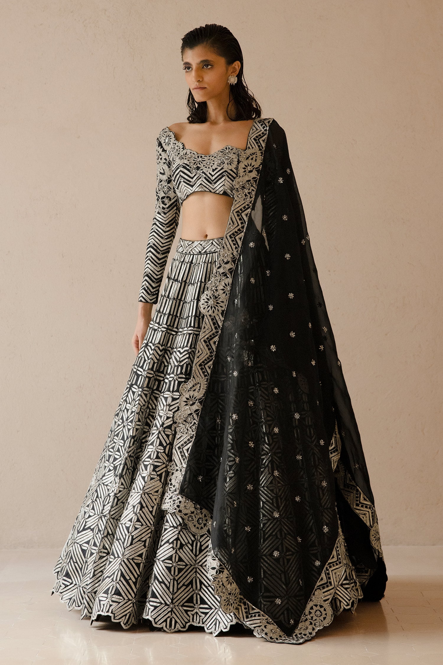 Buy White Lehenga Choli In Raw Silk With Resham And Floral Sequins  Embroidered Petals Online - Kalki Fashion