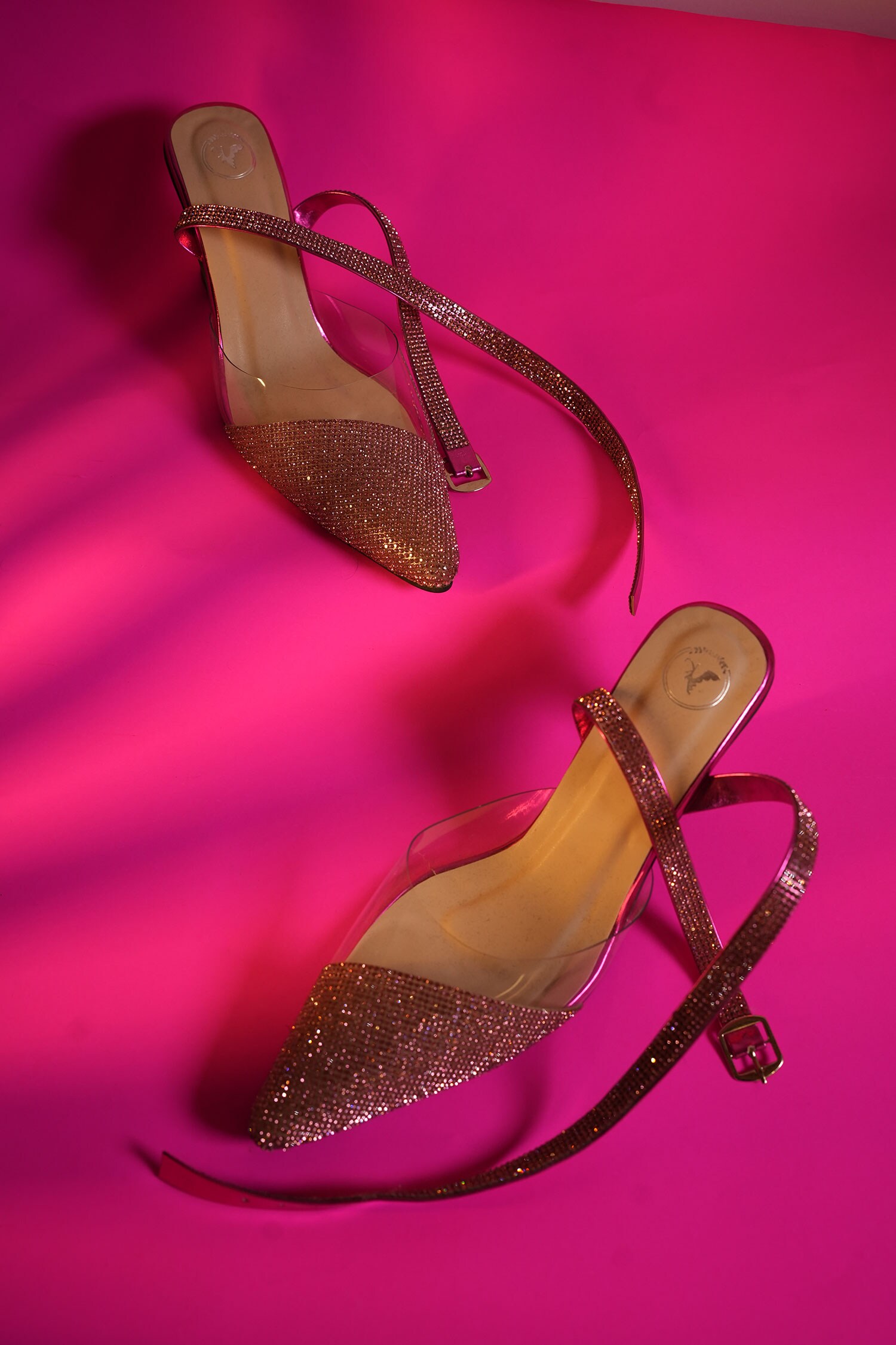 Blush heels hotsell with rhinestones