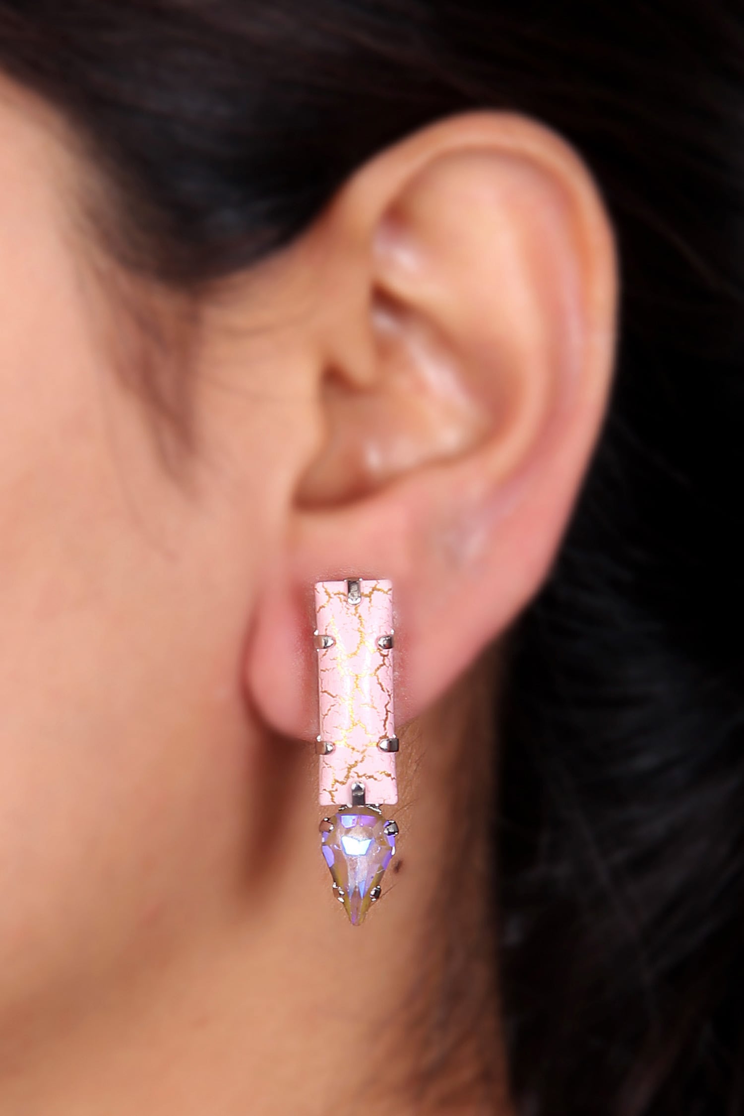 Rhinestone silver Crystal Dangle drop Earrings Statement Drop Earrings