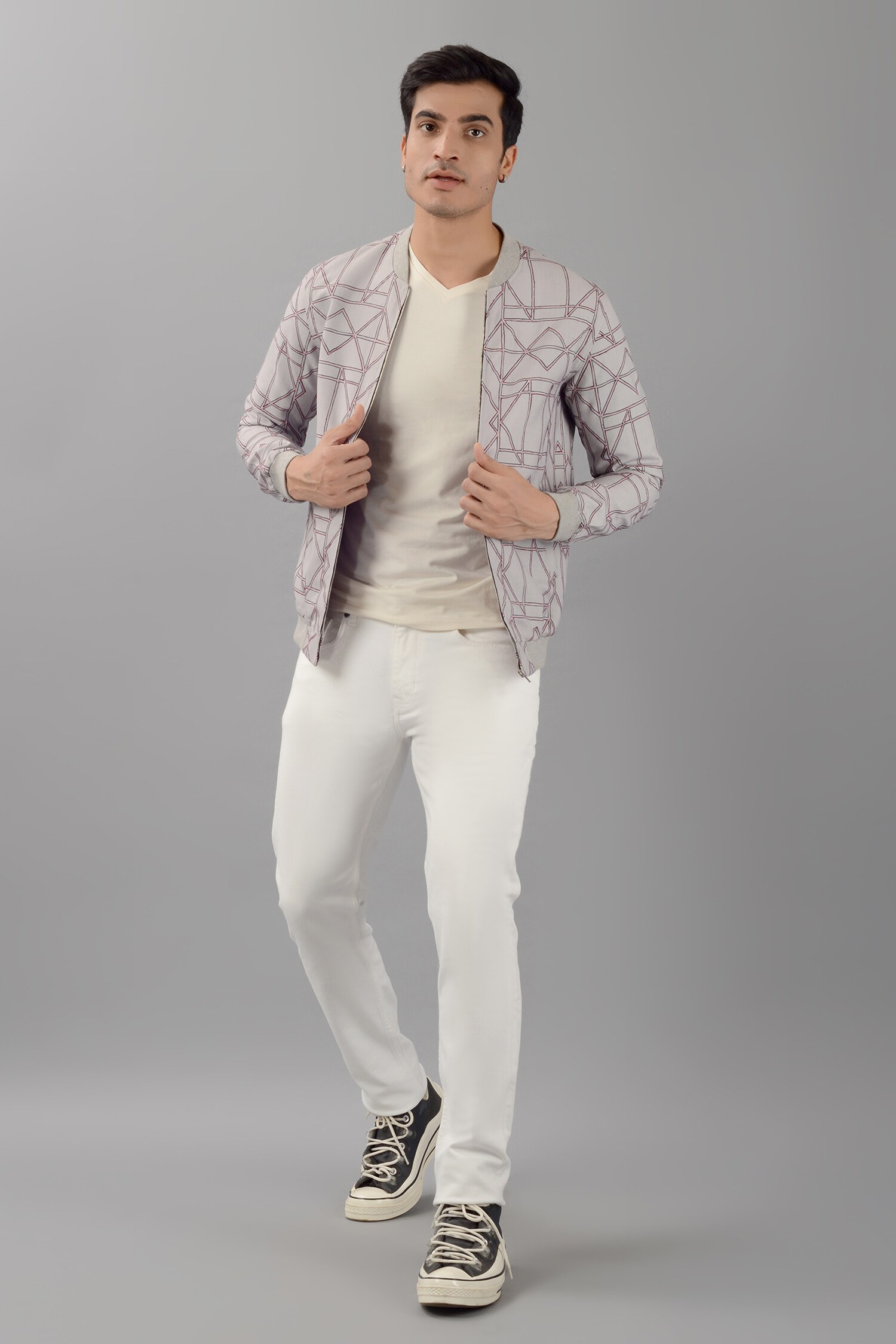 Buy Gold Hologram Metallic Fabric Plain Glow Bomber Jacket For Men by  Siddhesh Chauhan Online at Aza Fashions.