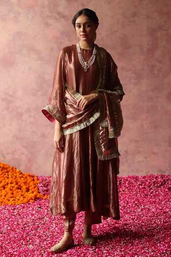 Zahrun Black Kurta Cum Dress With Embroidered Sleeves main image 1
