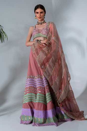 Neha Khullar - Ivory Banarasi Organza Lehenga With Organza Dupatta And Blouse NK41001 main image 0