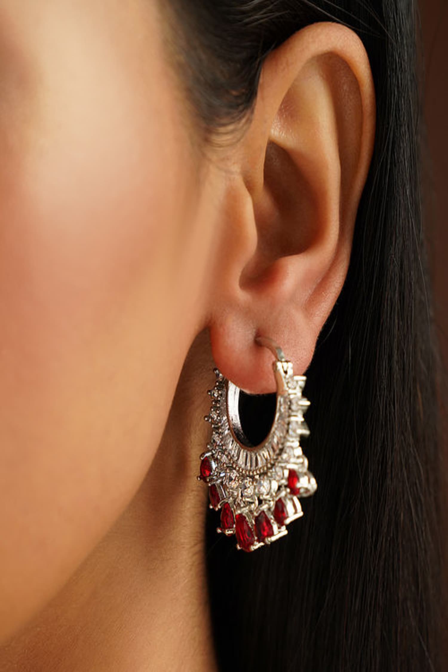 Buy The Jewel Factor Crystal Drop Earrings Online  Aza Fashions