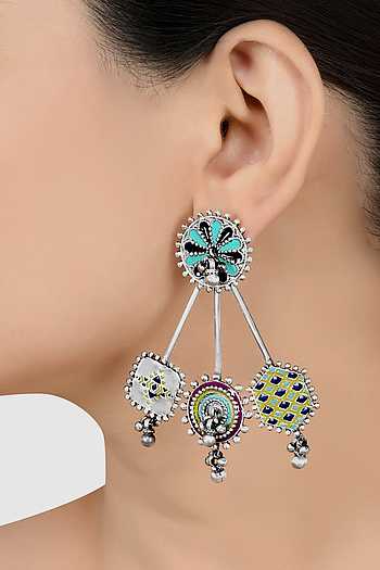 Multicolor - Afiya Ghungroo Work Thread Earrings main image 1