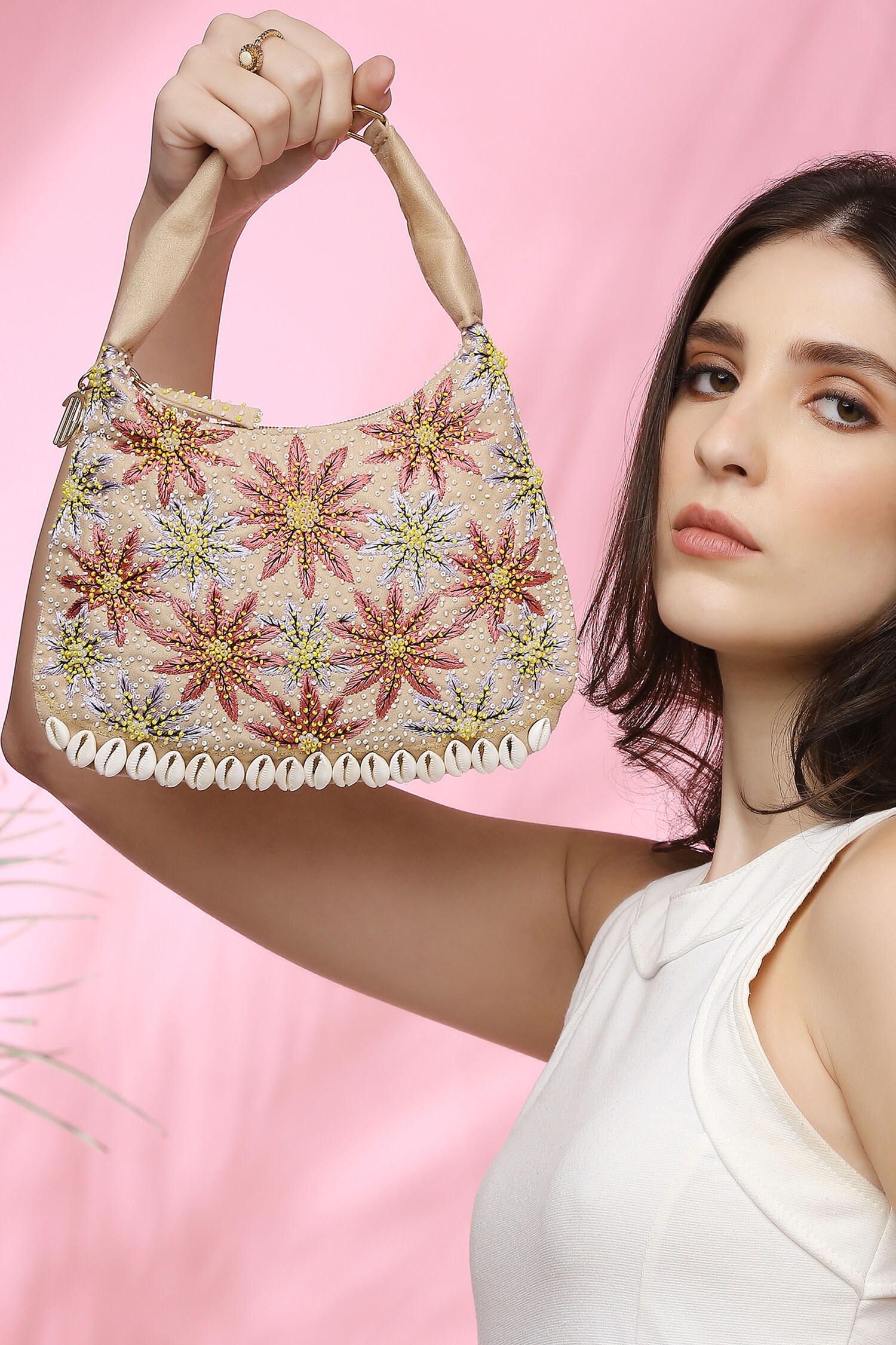 Buy Quirky Tales Clara Bohemian Sequin Embellished Mini Hobo Bag Online