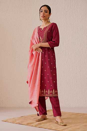 Noor-e-Gul Silk Kurta Set