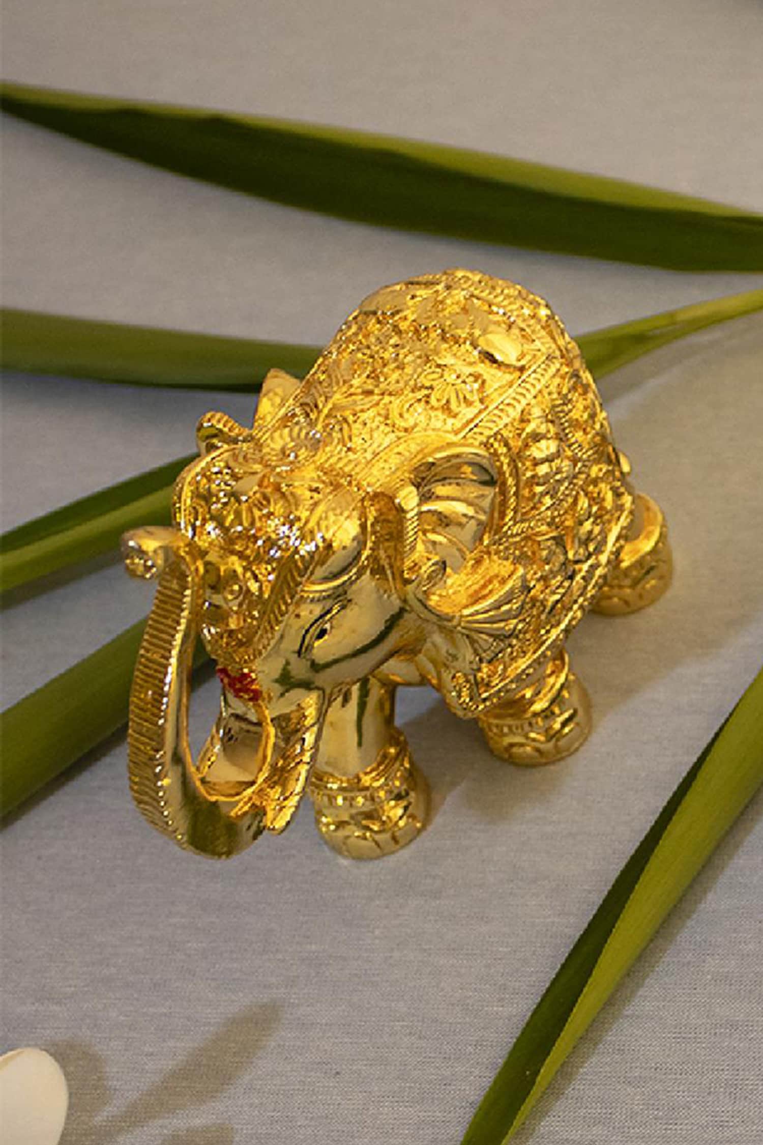 Tri-Tone Gold Elephant Openwork Ring