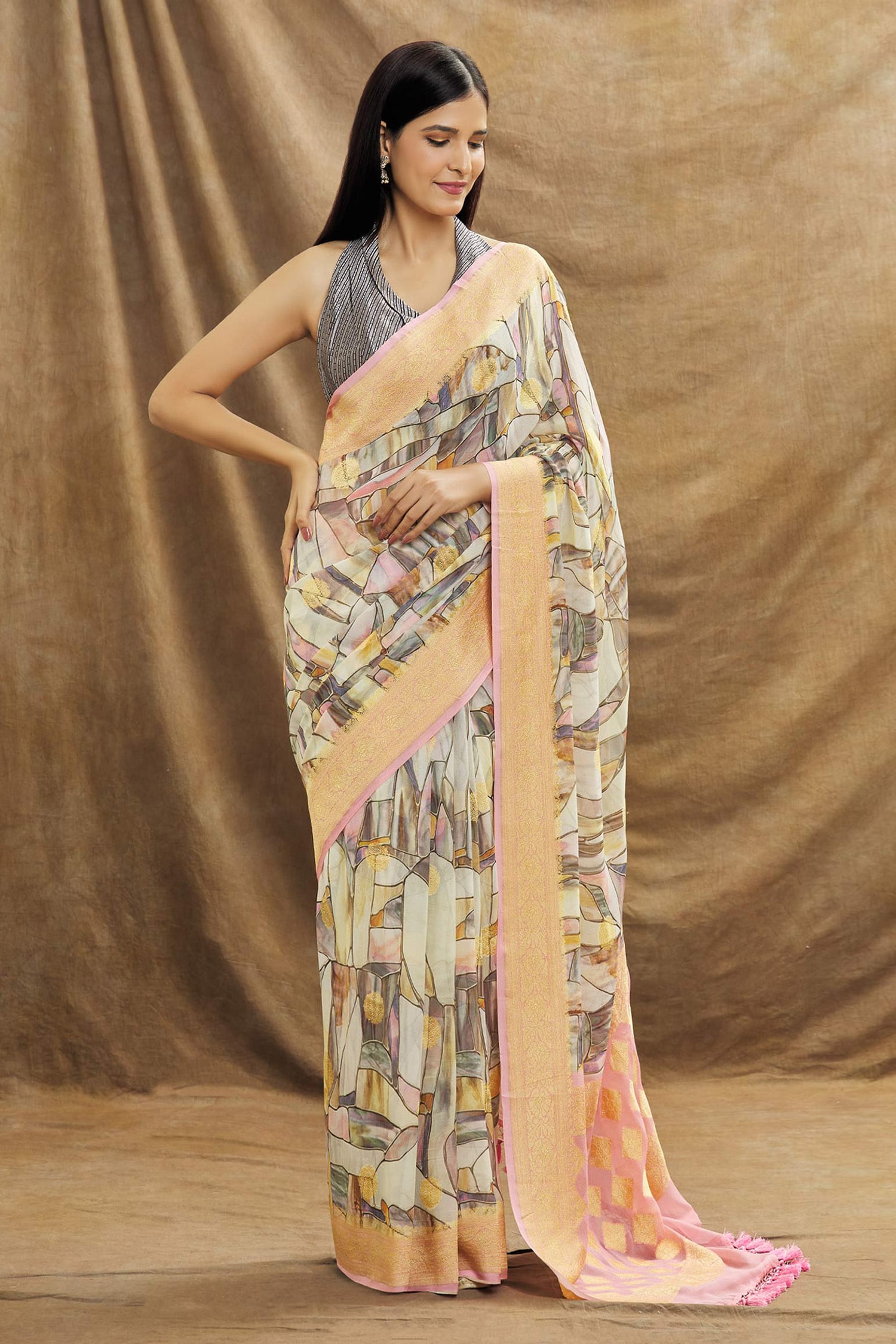 Sarees | Pure Silk Saree With Unique Border Design Use Only One Time  ...Fresh Piece | Freeup