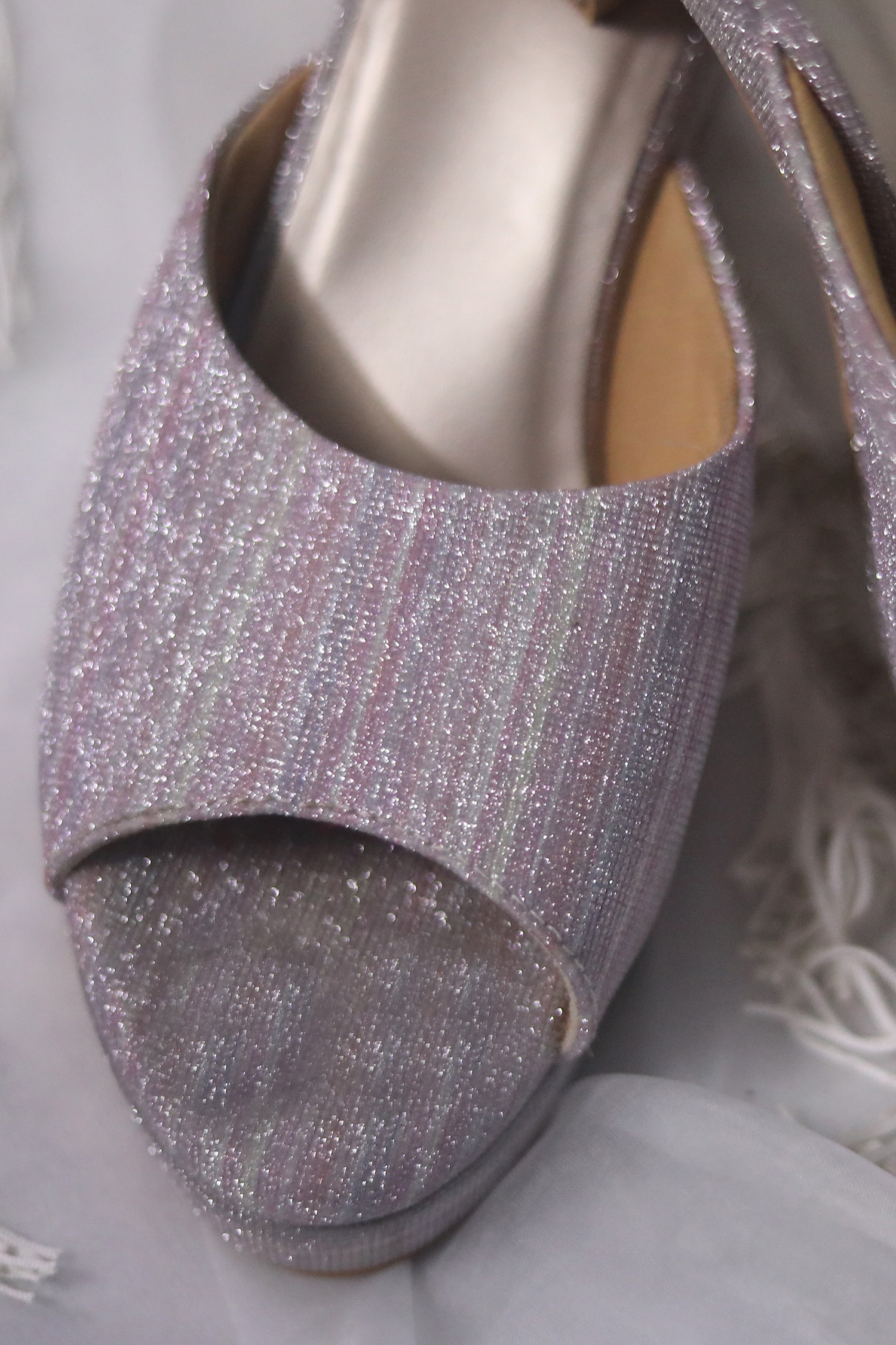 Glitter open toe online heels