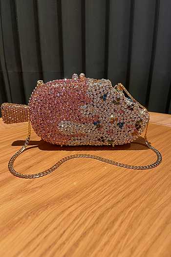 LUXURY RHINESTONE ICE CREAM CLUTCH BAG