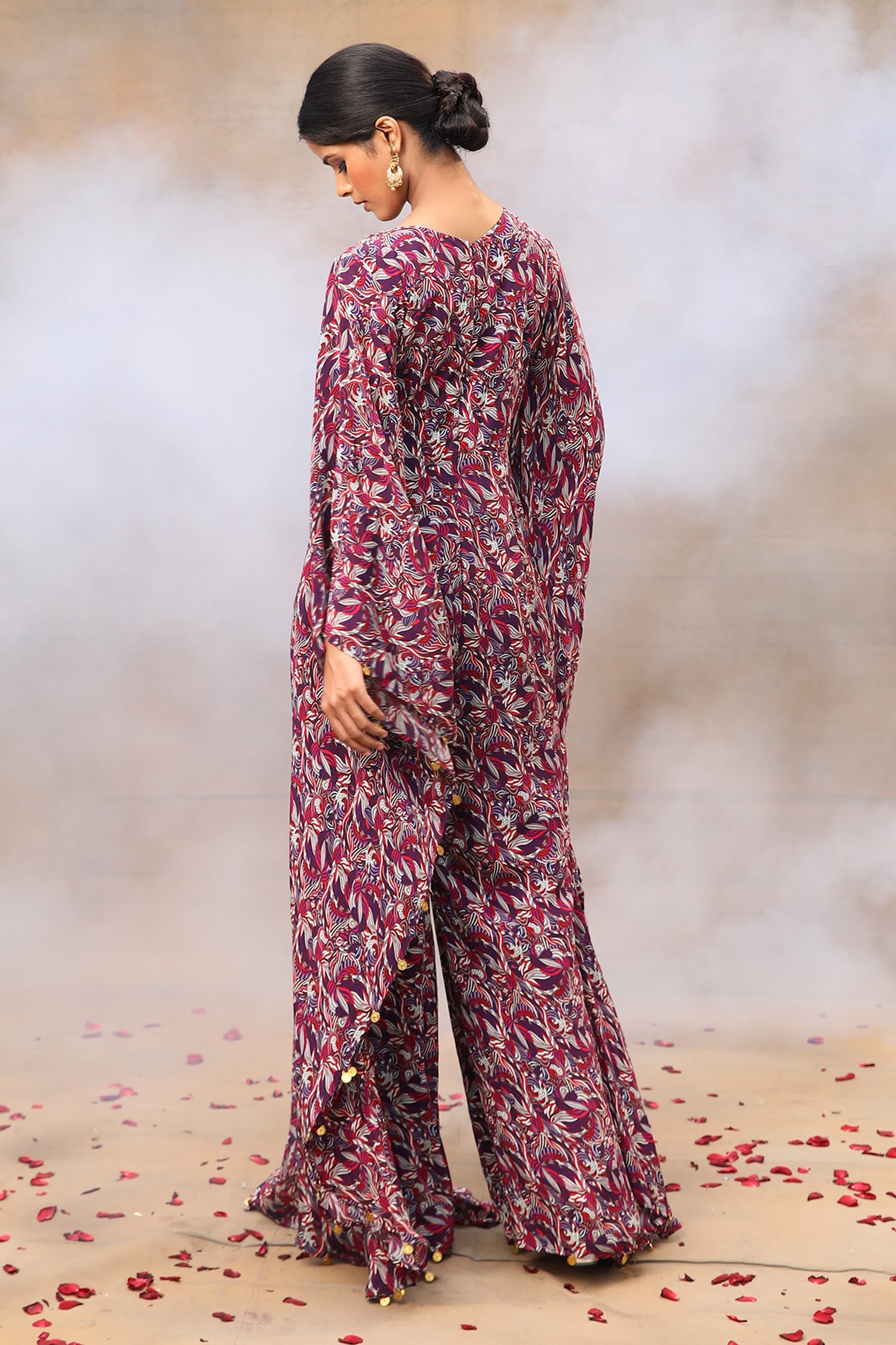 Floral sales batwing jumpsuit