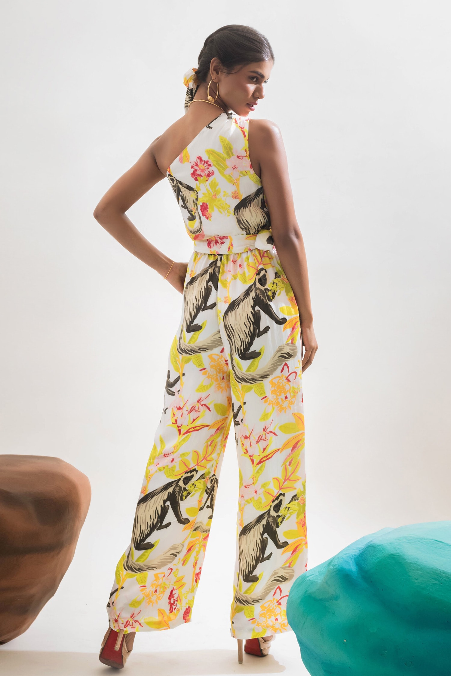 women Floral Print Tie Backless Jumpsuit (Color : Multicolor, Size : XL) :  Buy Online at Best Price in KSA - Souq is now : Fashion