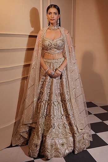 buy-gold-lehenga-and-blouse-dupion-embroidery-sequin-leaf-neck-crystal