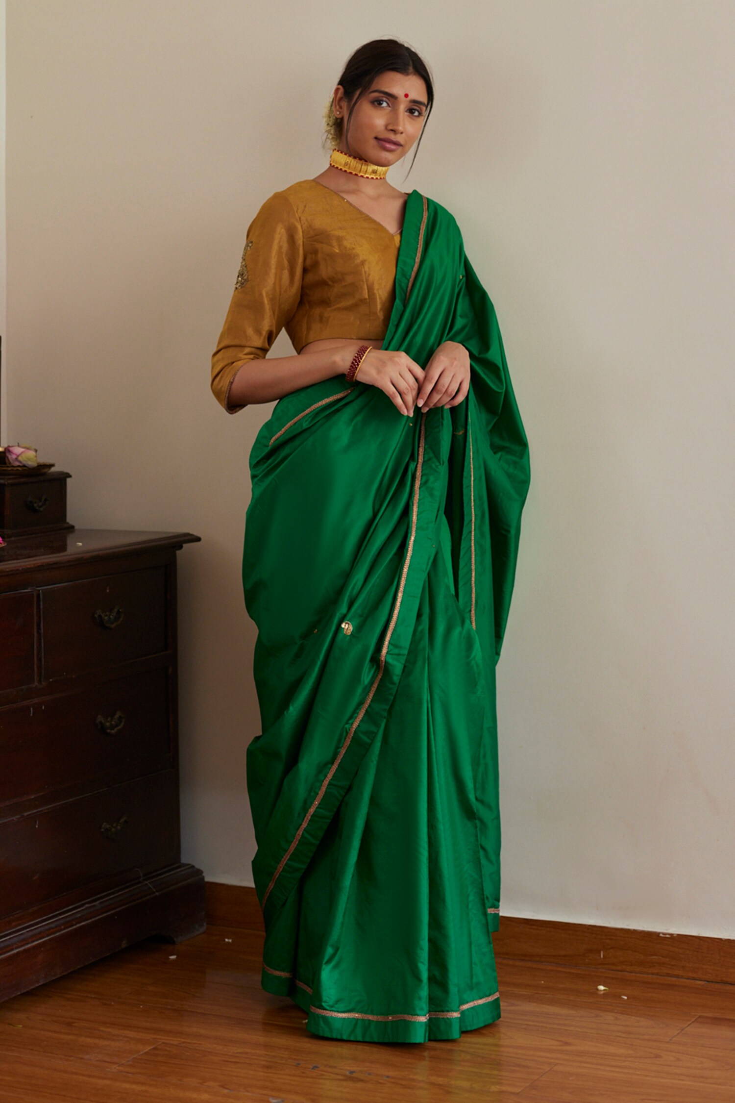 Cotton Elastane Blutone Green Saree Shapewear at Rs 210/piece in Bengaluru