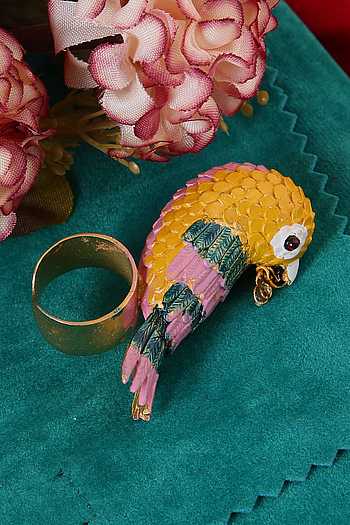 Buy Multi Color Bird Whimsical Ring by Trupti Mohta Online at Aza Fashions.