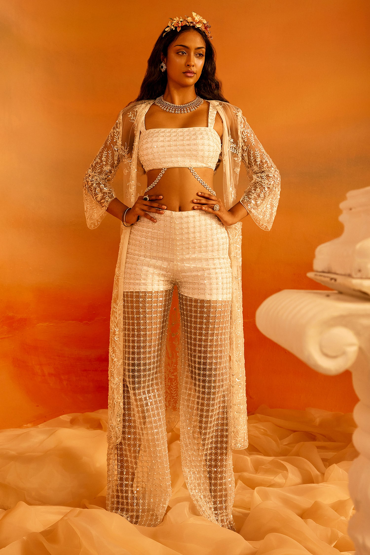 buy-saanjh-by-lea-white-mesh-chandni-hand-embroidered-jacket-and-pant