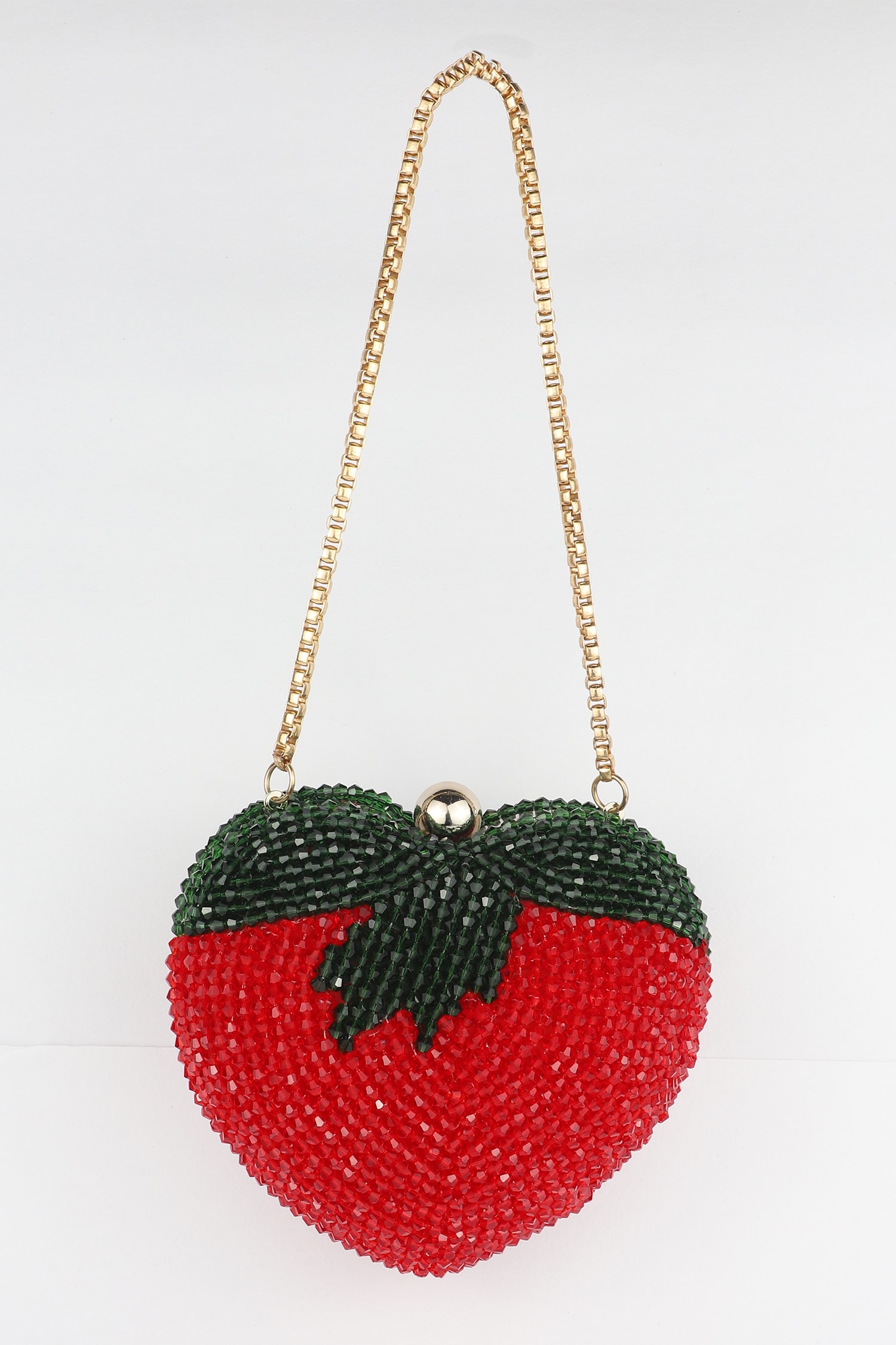 Buy Bag Head Strawberry Crystal Embellished Bag Online | Aza Fashions