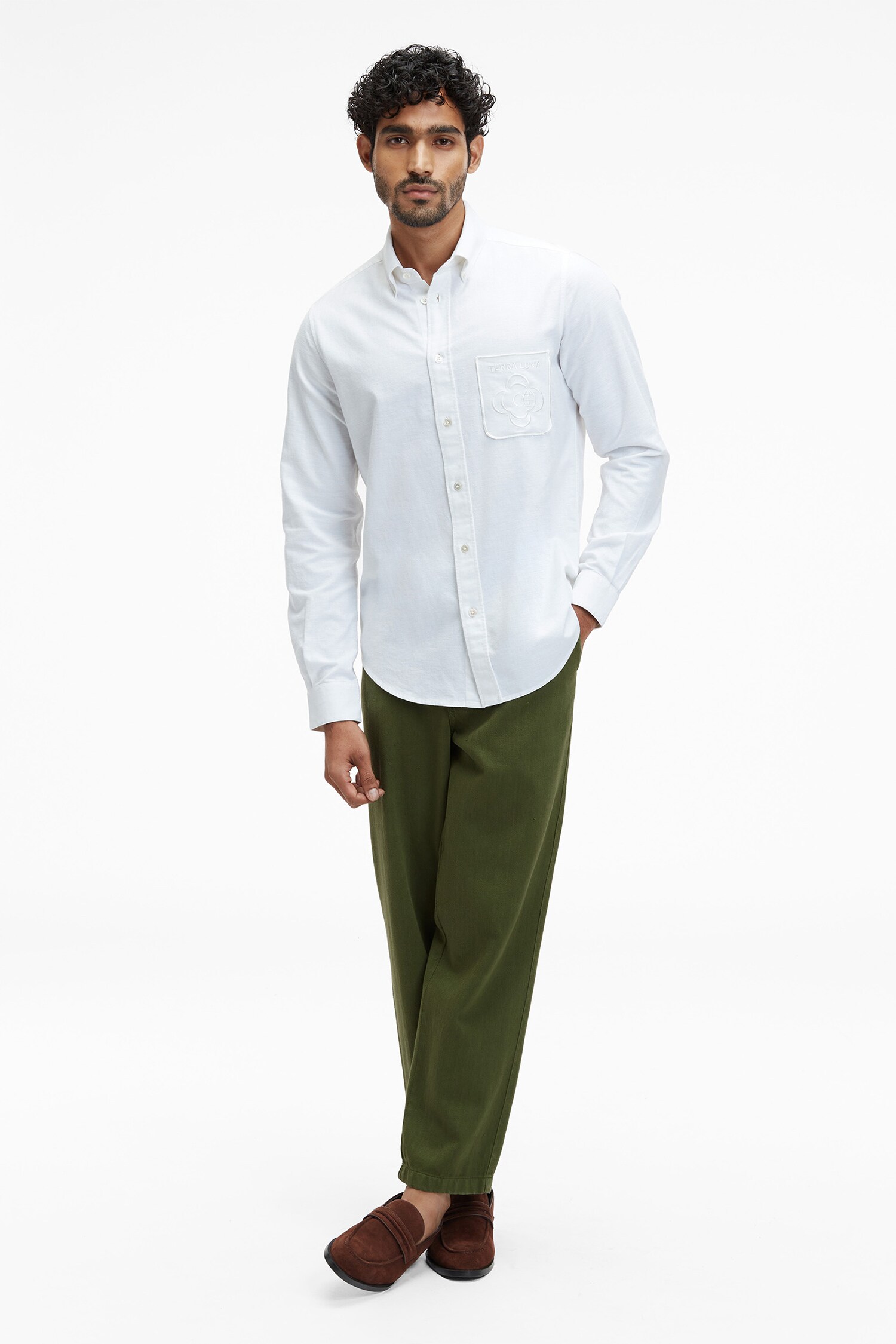 Terra Luna White Pacha Organic Handloom Oxford Cotton Shirt