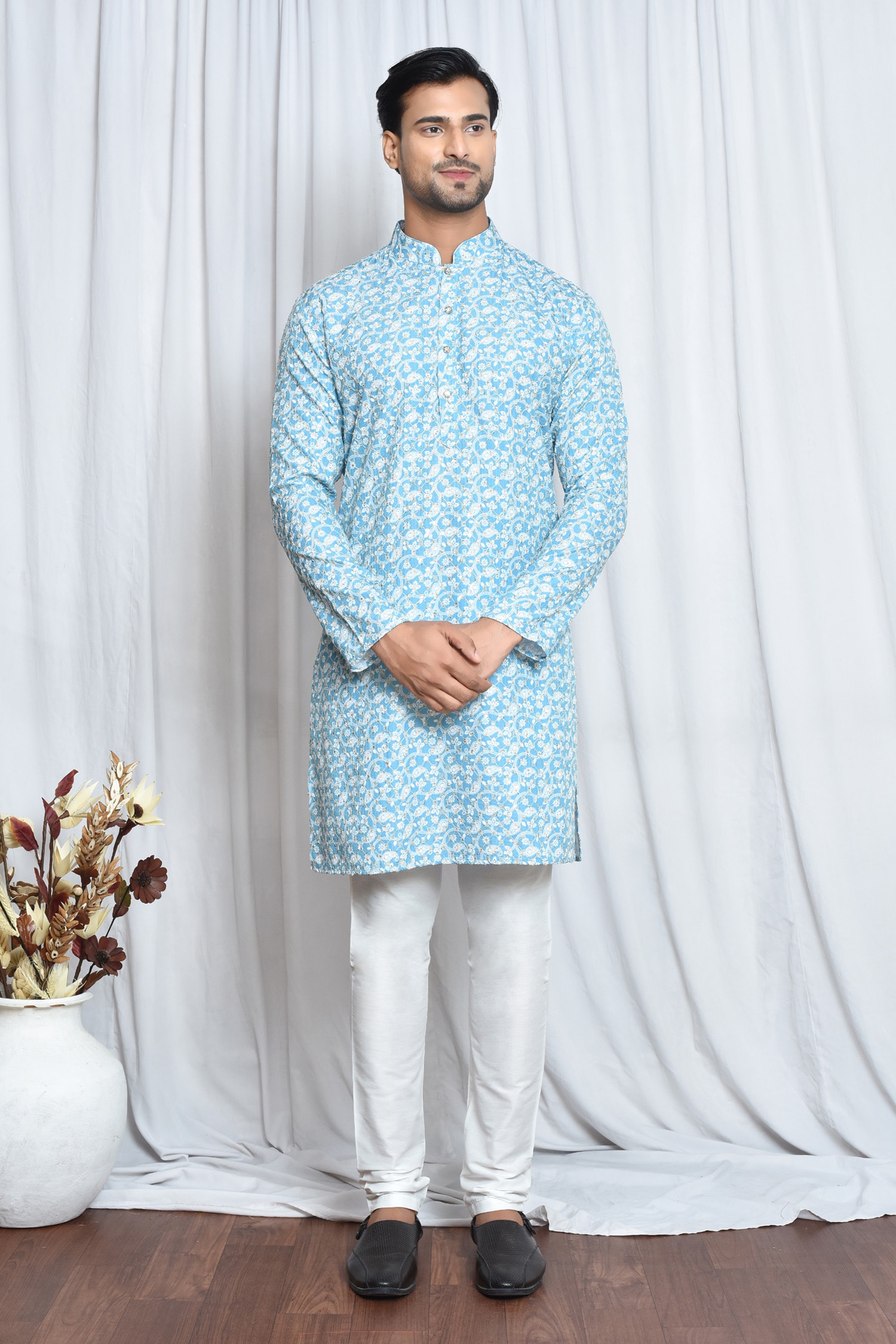 Paisley Jaal Print Kurta Set 