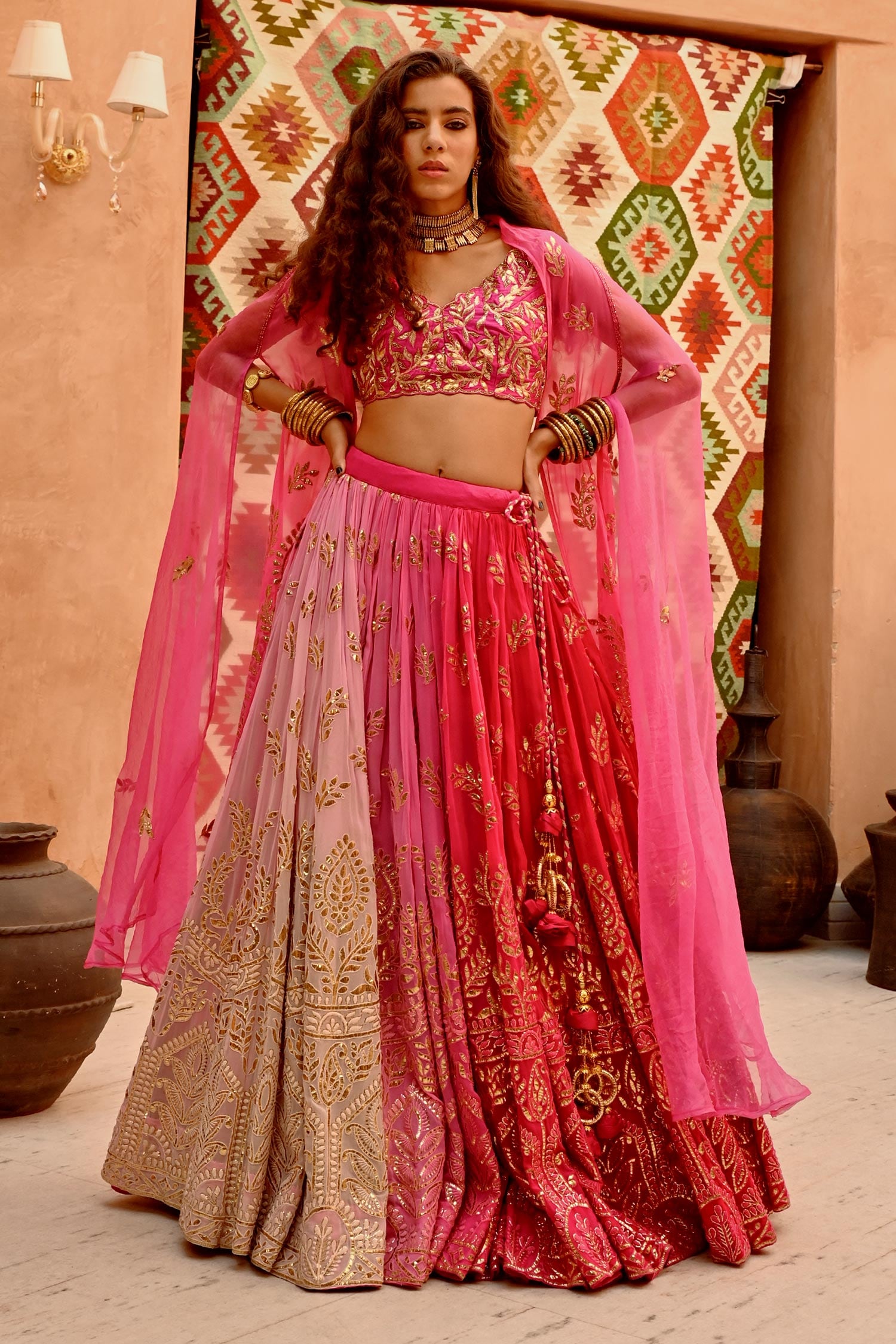 Shop Vermillion Red Bridal Lehenga Choli Online India USA UK Canada – Sunasa