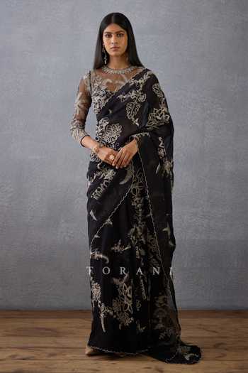 Raat Rani Embroidered Denim Skirt