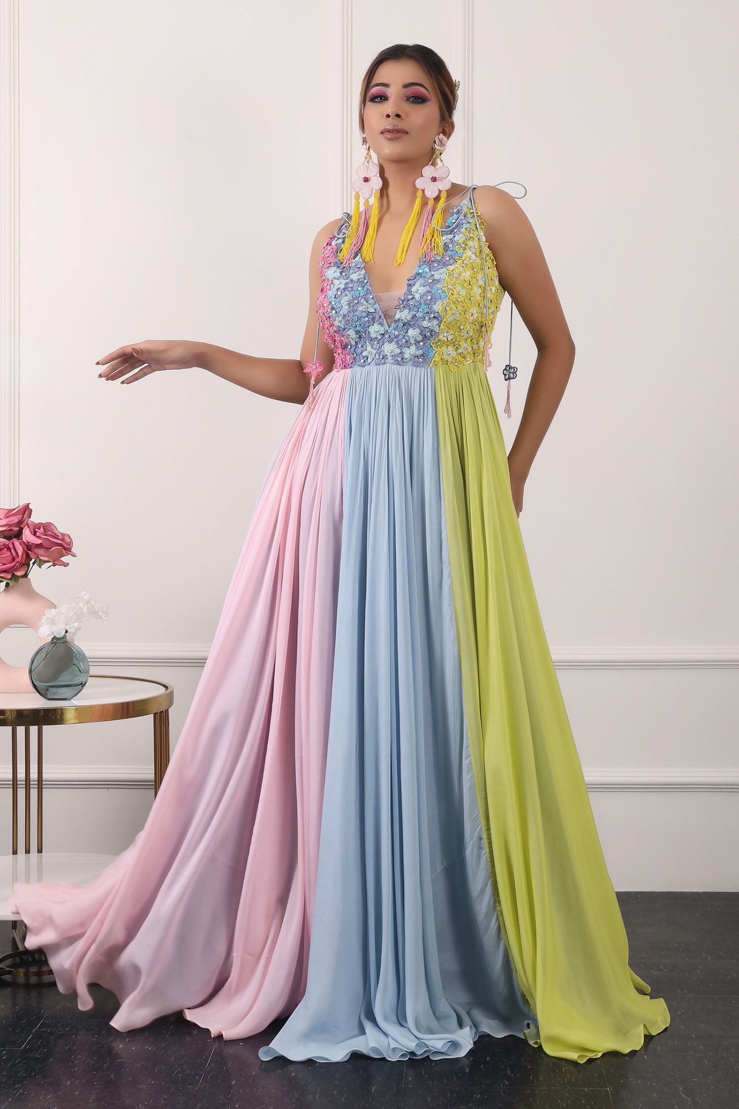 LP1258 Elegant Multi Color Long Evening Dress with Slit,Off the Should –  Siaoryne