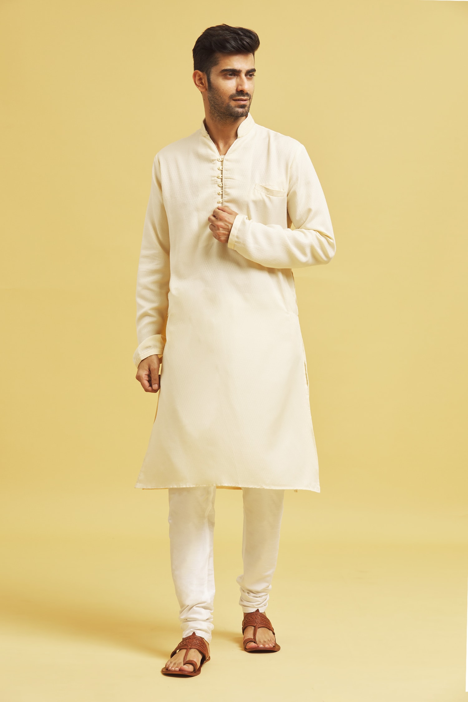 Geometric Thread Embroidered Kurta Set 
