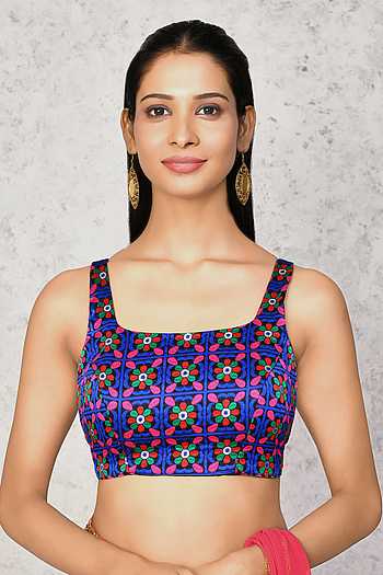 Purple Silk Halter Blouse with Threadwork and Cutwork Butterflies with Printed Layered Organza Lehenga for Girls main image 0
