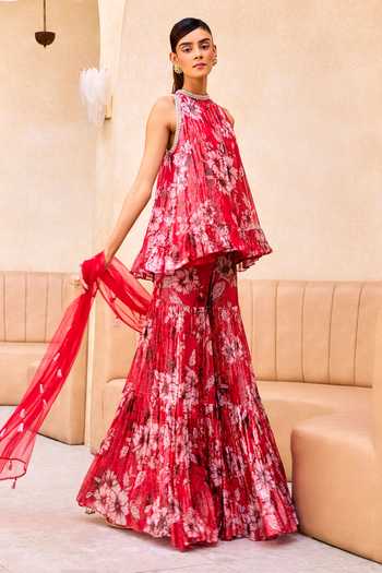 Asymetric Tunic with Scarf Sharara