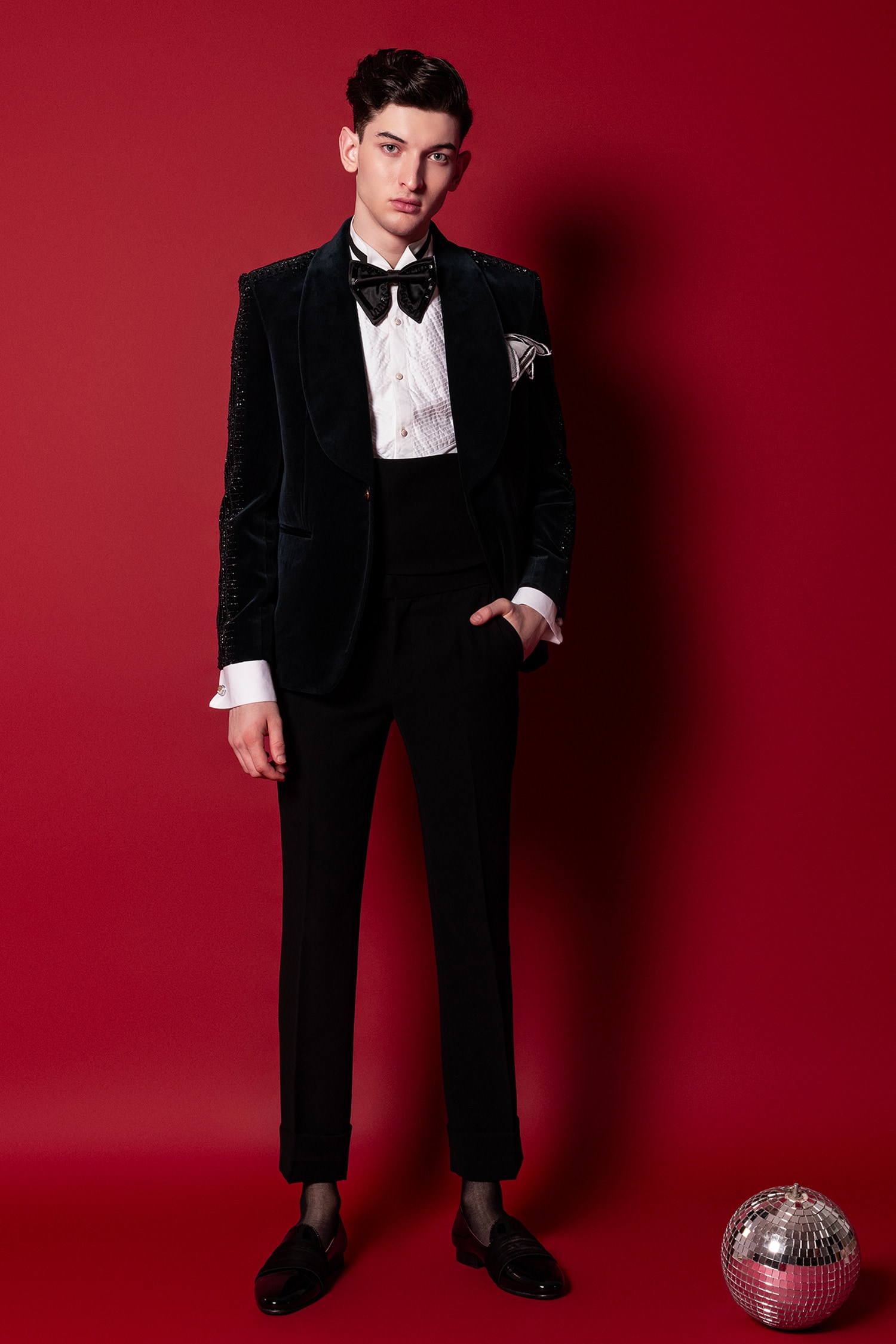 Buy Amrit Dawani Black Velvet Tuxedo Pant Set Online Aza Fashions