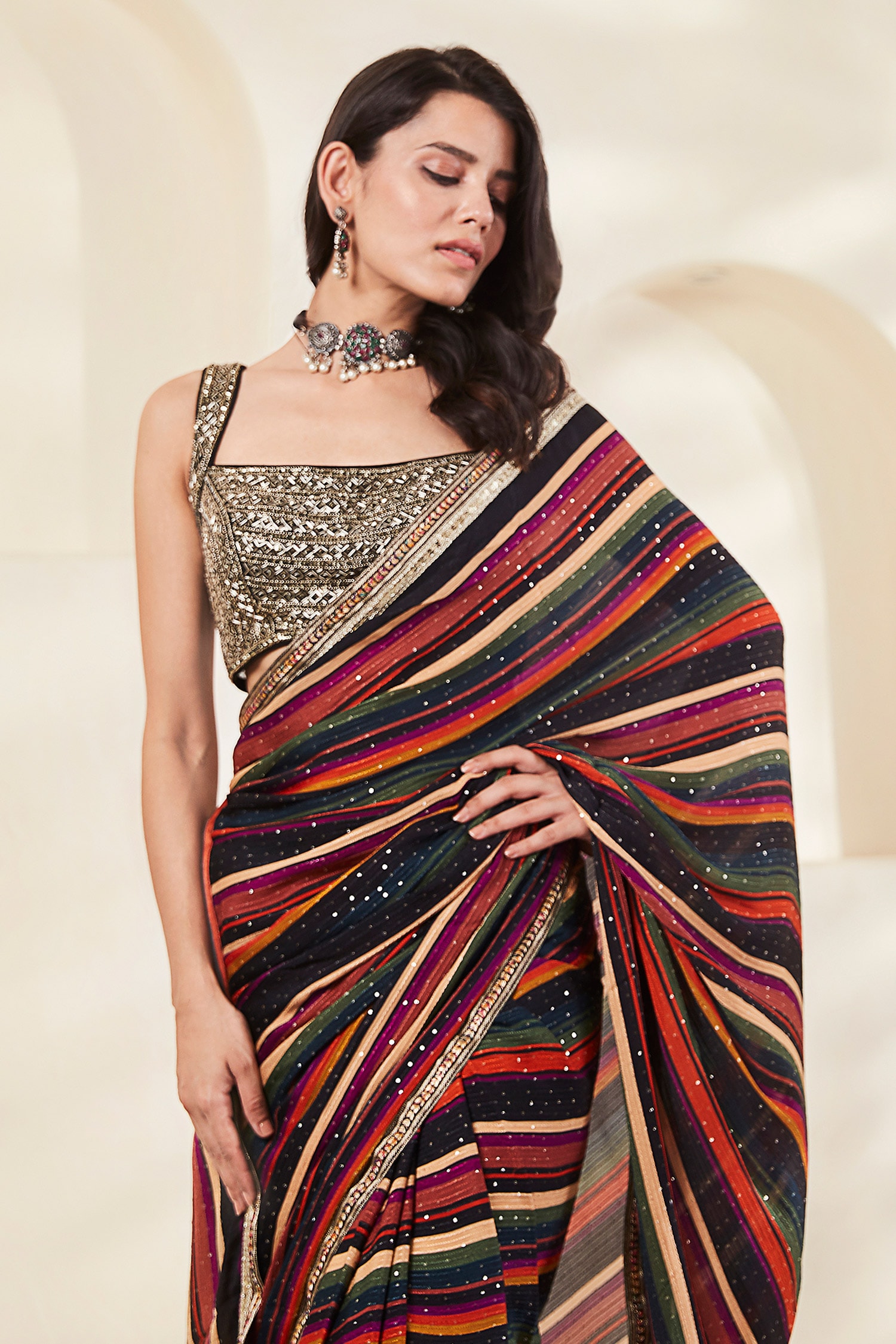 Buy Designer Bollywood Style Alia Multicolor Sanna Silk Saree Sabyasachi  Inspired Saree Saree for Women / Girls Indian Sari Party Wear Sari Online  in India - Etsy