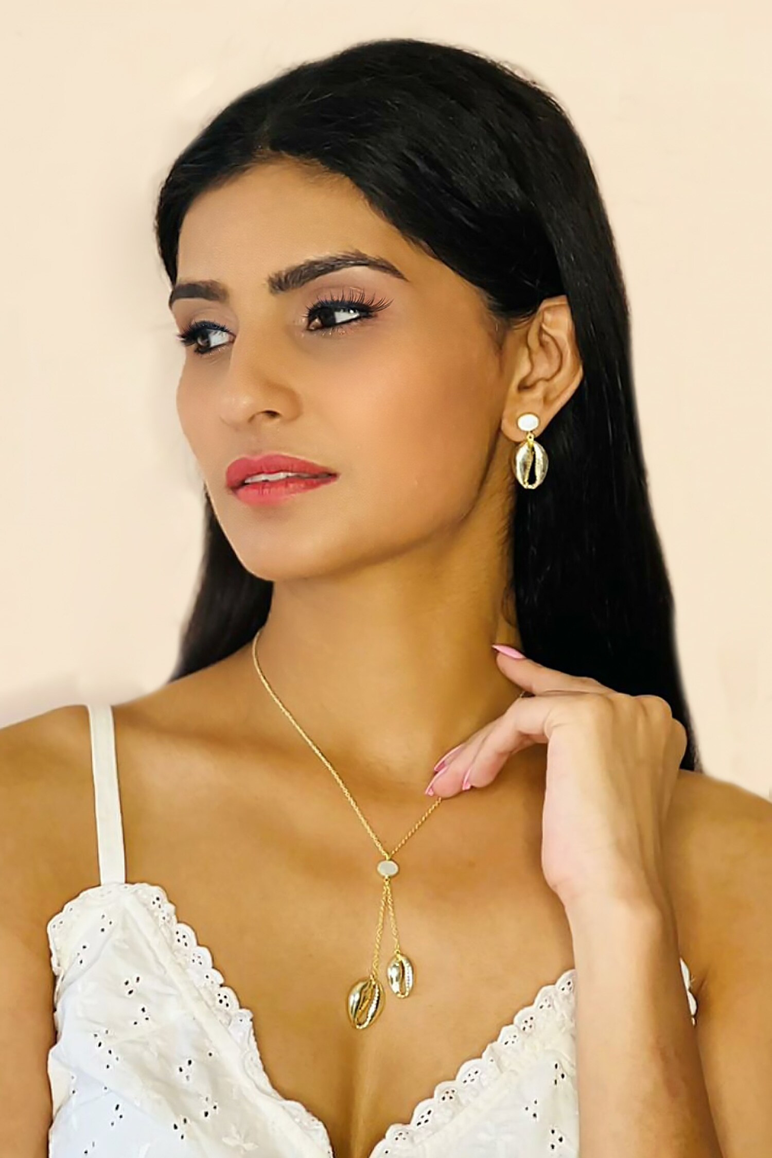 Buy Gold Plated Shells Serene Sands Necklace by Totapari Online at Aza