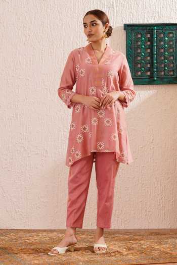 Lerato Onion Pink Tunic In Chanderi