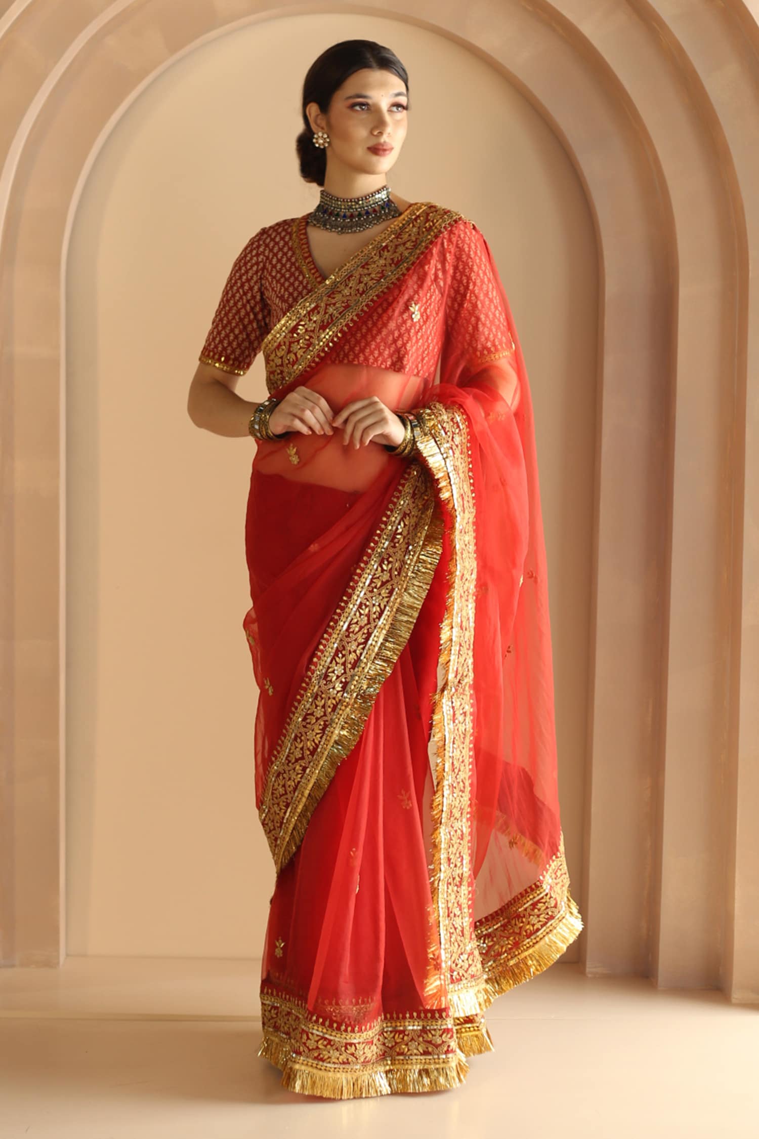 Georgette Ladies Border Saree at Rs 2590/piece in Jaipur