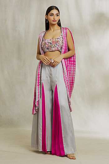 Jiyara Rani Strappy Top and Sharara Set - Ready to Ship
