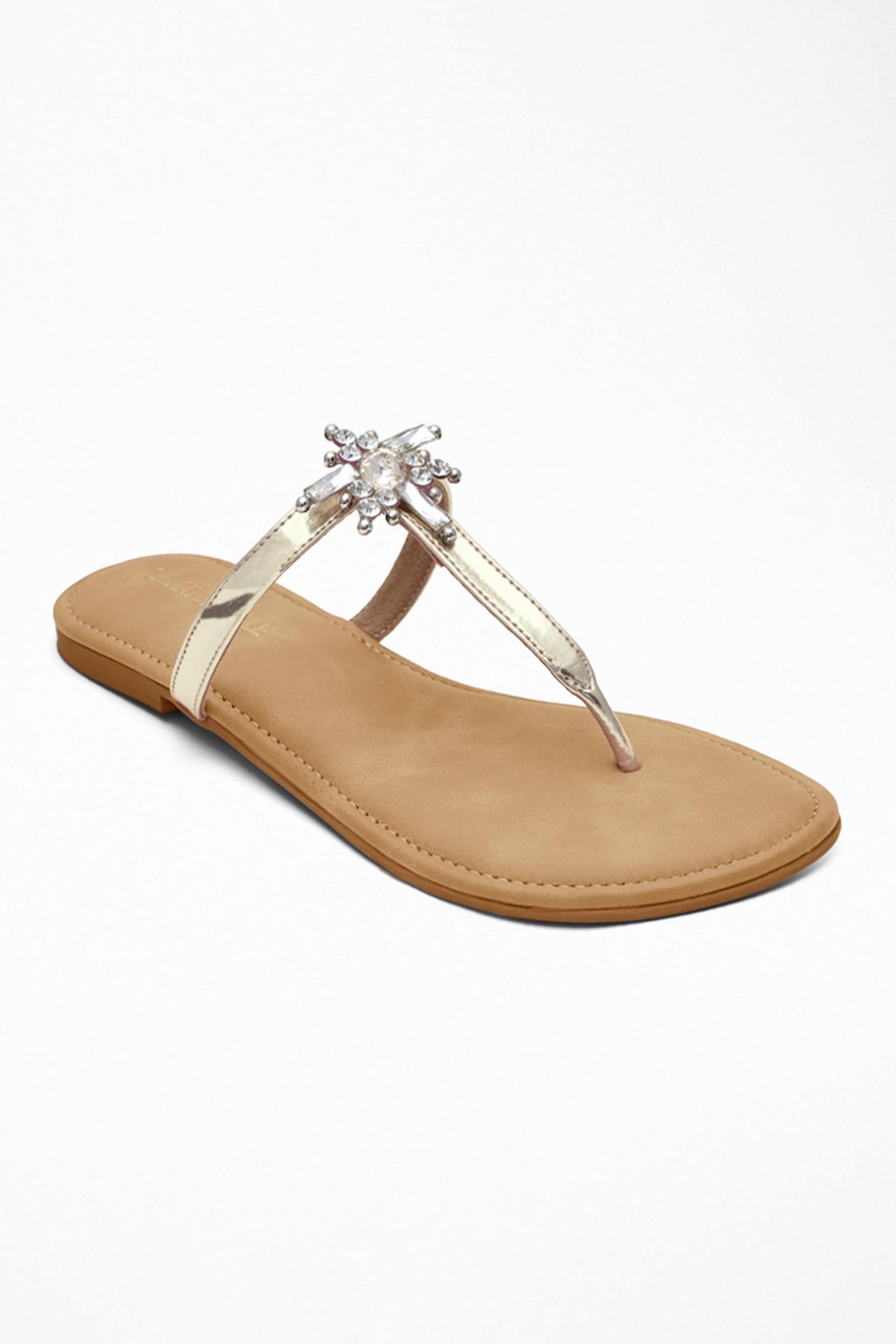 Buy Gold Flat Sandals for Women by Metro Online | Ajio.com