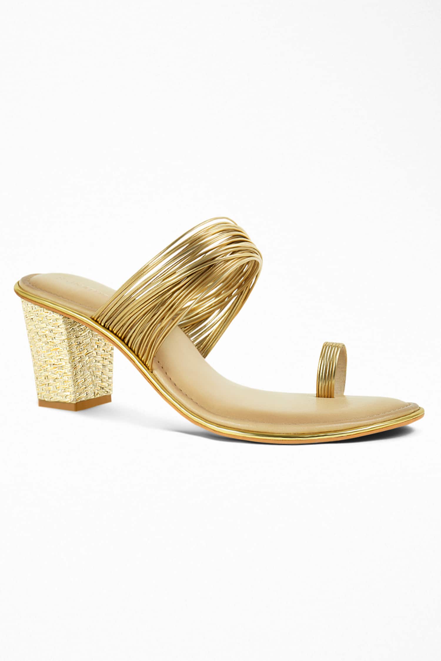 Buy Insaddlers Caual Blocke Heeled Sandals Rose Gold Online