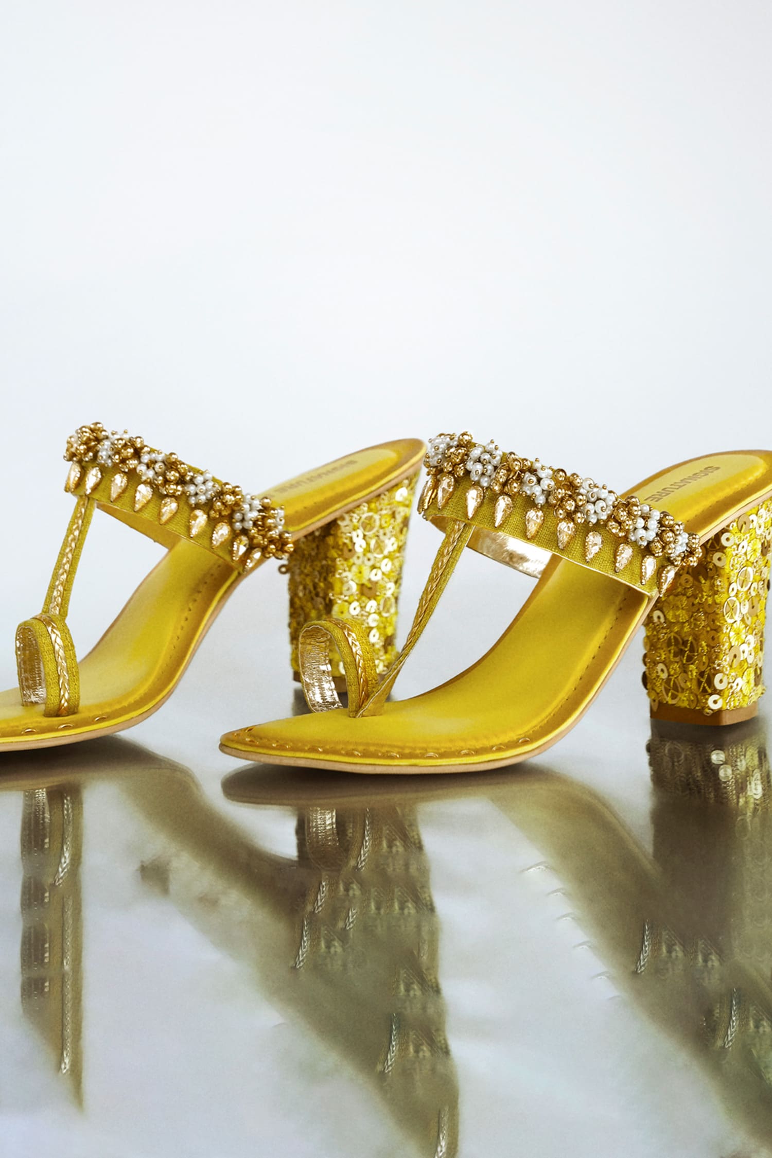 Public Desire Angel Knot Gold Heeled Sandals in Metallic | Lyst