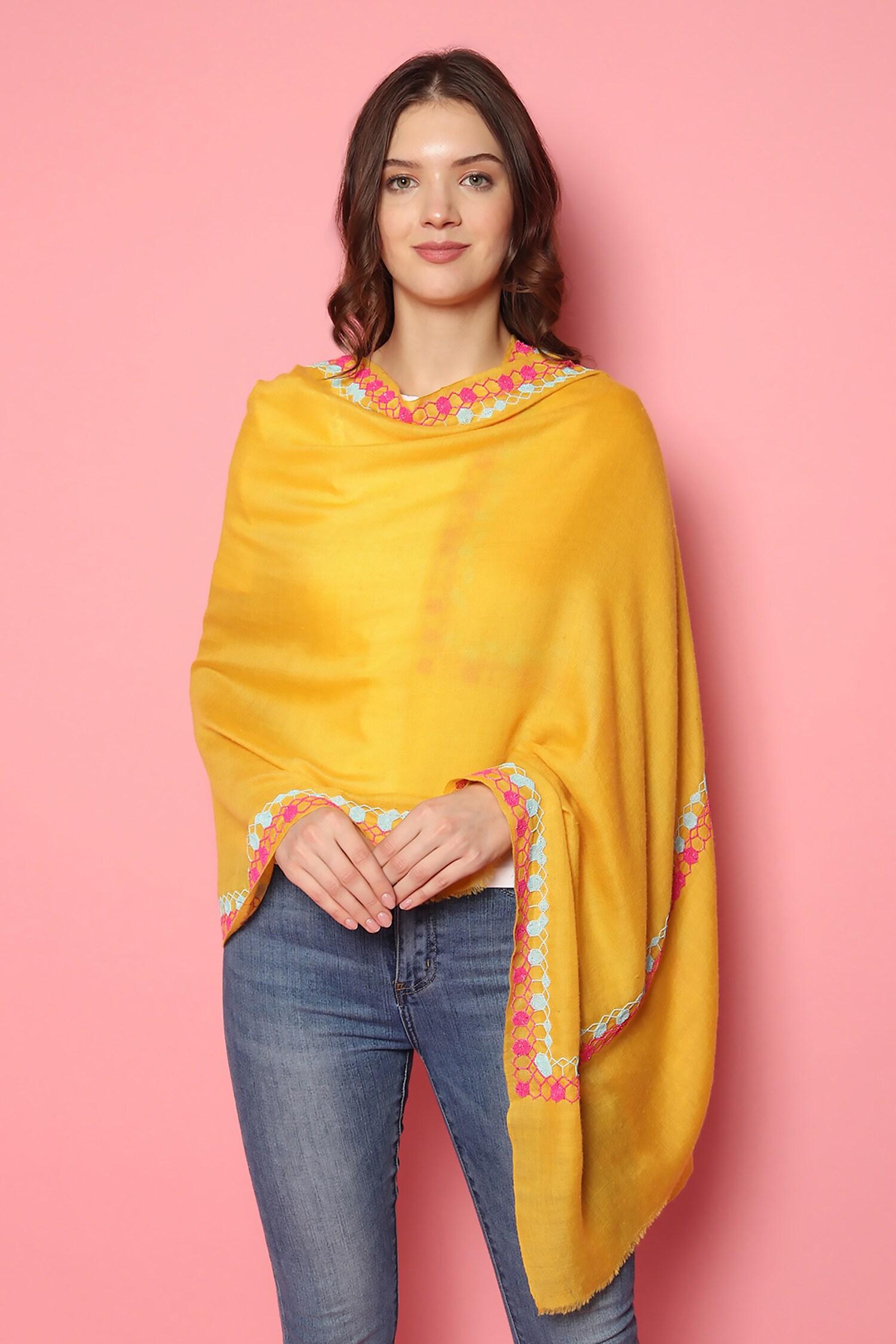 Pink Shawl, Pashmina Shawls Online, bridal shawls online – modarta
