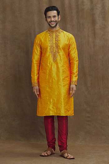 Gold Kurta Art Banarasi Silk Churidar main image 0