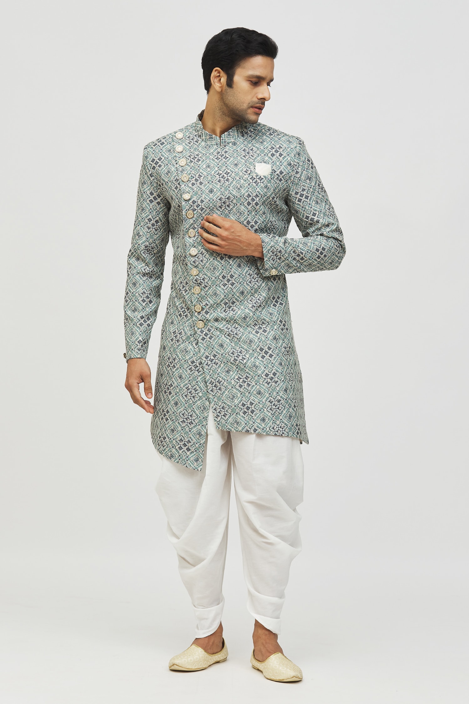 Moroccan Print Asymmetric Kurta Set 