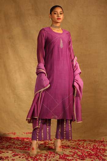 STK265-Pure Designer Chanderi Cotton Kurti with York Thread work main image 1
