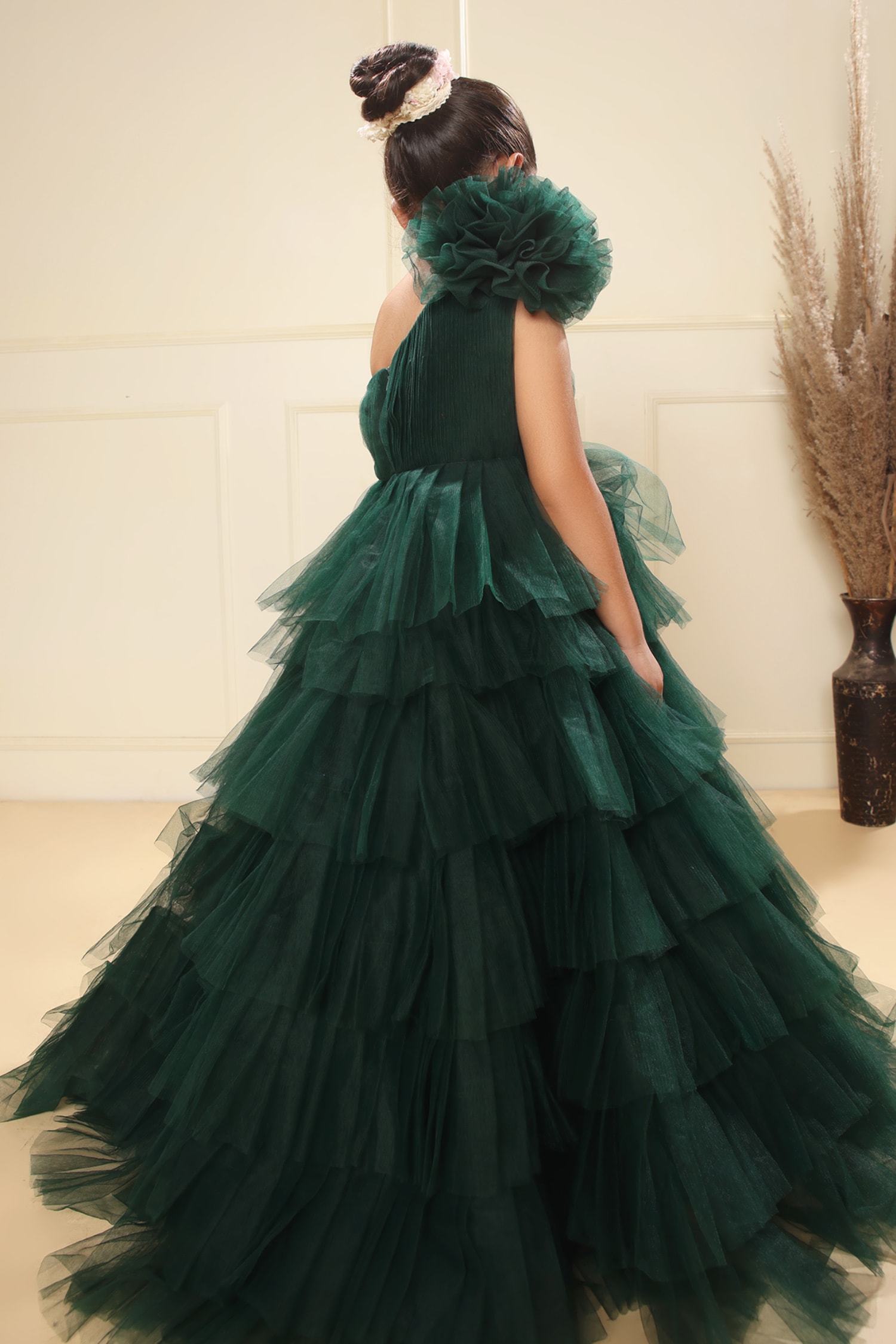 Party Wear Green Ready to Wear Full Length Gown – Prititrendz