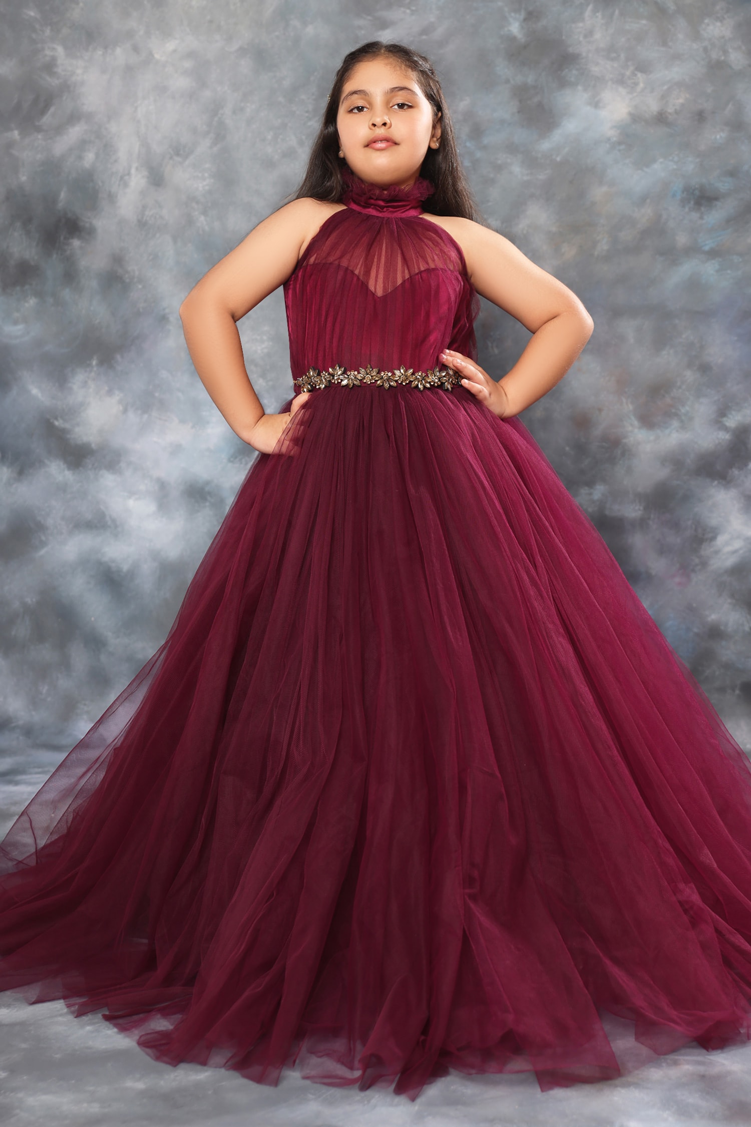 Burgundy Beaded Velvet Prom Dresses Detachable Sleeve Evening Dress 22 –  vigocouture